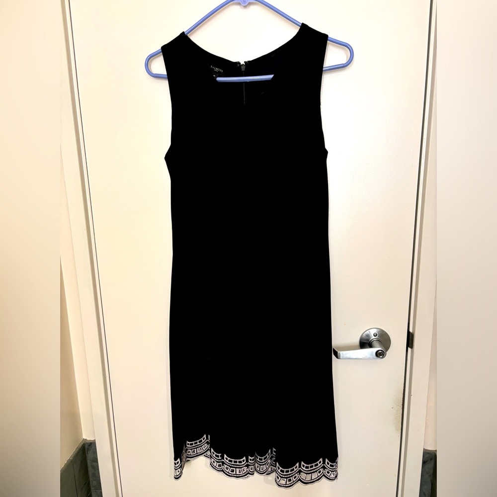 Fit and Flare Black dress with white trim